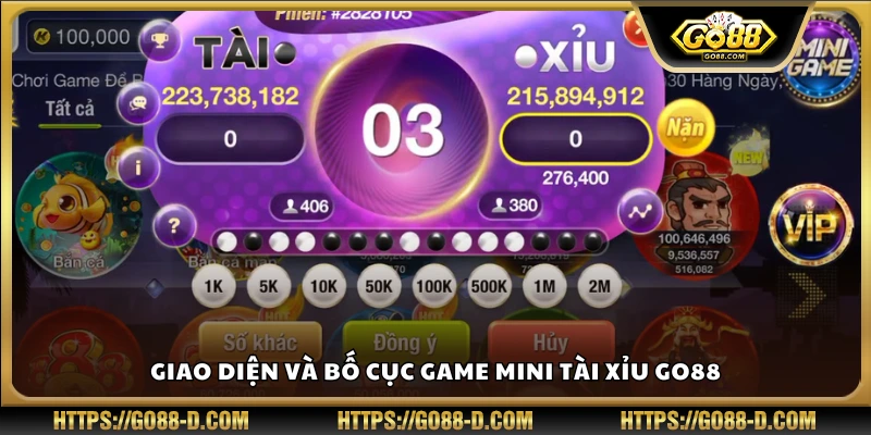 Trải nghiệm trực quan từ giao diện Mini Tài Xỉu Go88