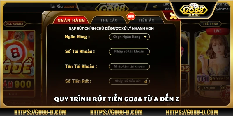 Hướng dẫn chi tiết các bước rút tiền tại Go8